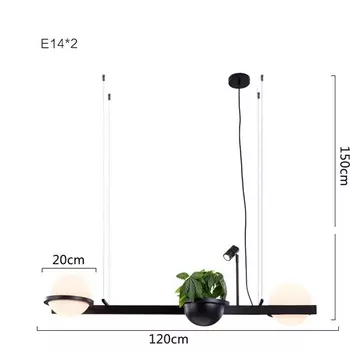Реечный светильник Palma Wall Lamp 2 Шара + 1 Вазон Горизонтальная ImperiumLoft 22,93726 (204172-22)