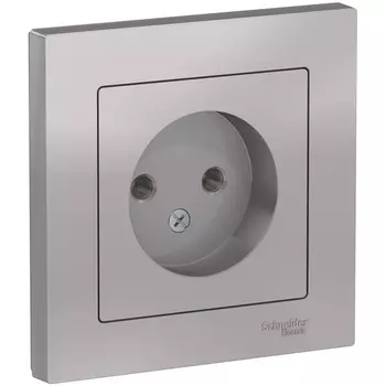 Розетка без заземления (алюминий) Systeme Electric AtlasDesign ATN000340