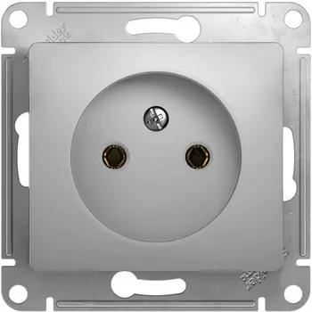 Розетка без заземления (алюминий) Systeme Electric Glossa GSL000341