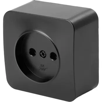 Розетка без заземления (черный матовый) Stekker София 49485