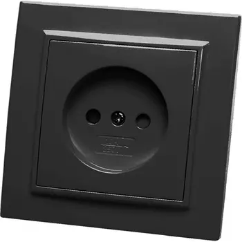 Розетка без заземления (черный) Stekker Эрна 39477