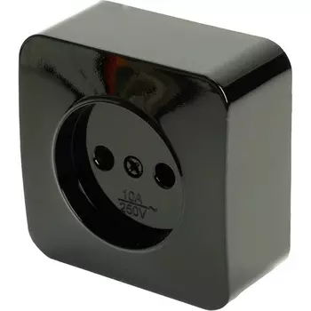 Розетка без заземления (черный) Stekker София 49313