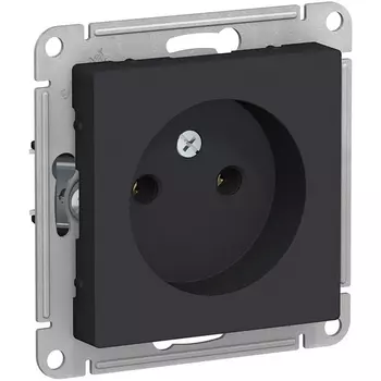 Розетка без заземления (карбон) Systeme Electric AtlasDesign ATN001041