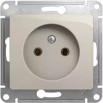 Розетка без заземления (молочный) Systeme Electric Glossa GSL000941