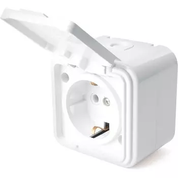 Розетка без заземления с защитной крышкой (белый) Stekker Брест 39691