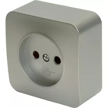 Розетка без заземления (серебро) Stekker София 49325