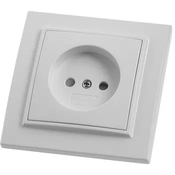 Розетка без заземления со шторками (белый) Stekker Эрна 39049