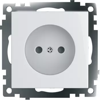 Розетка без заземления со шторками (белый) Stekker Катрин 39303