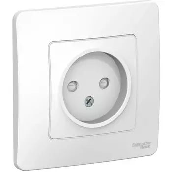Розетка без заземления со шторками (белый) Systeme Electric Blanca BLNRS000111
