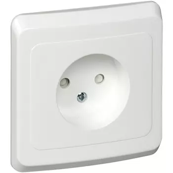 Розетка без заземления со шторками (белый) Systeme Electric Этюд PC16-002B