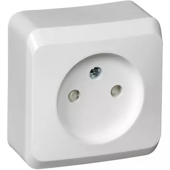 Розетка без заземления со шторками (белый) Systeme Electric Этюд PA16-002B
