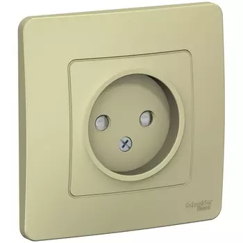 Розетка без заземления со шторками (бежевый) Systeme Electric Blanca BLNRS000117