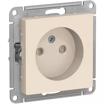 Розетка без заземления со шторками (бежевый) Systeme Electric AtlasDesign ATN000249