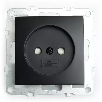 Розетка без заземления со шторками (черный) Stekker Эрна 49153