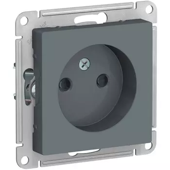 Розетка без заземления со шторками (грифель) Systeme Electric AtlasDesign ATN000749