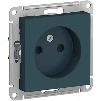 Розетка без заземления со шторками (изумрудный) Systeme Electric AtlasDesign ATN000849