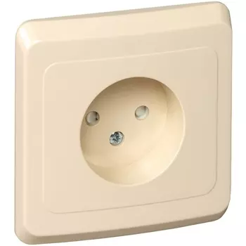 Розетка без заземления со шторками (кремовый) Systeme Electric Этюд PC16-002K