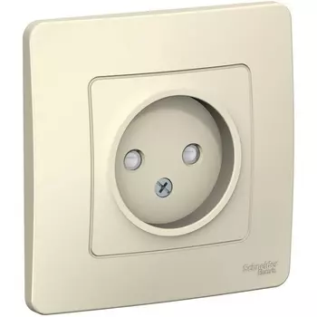 Розетка без заземления со шторками (молочный) Systeme Electric Blanca BLNRS000112