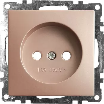 Розетка без заземления со шторками (шампань) Stekker Катрин 39595