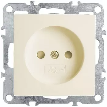Розетка без заземления со шторками (слоновая кость) Stekker Эрна 39327