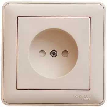 Розетка без заземления со шторками (слоновая кость) Systeme Electric RS16-151-28