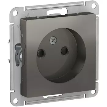 Розетка без заземления со шторками (сталь) Systeme Electric AtlasDesign ATN000949