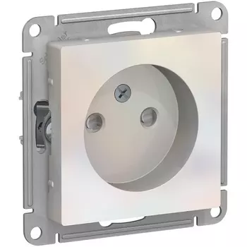 Розетка без заземления со шторками (жемчужный) Systeme Electric AtlasDesign ATN000449