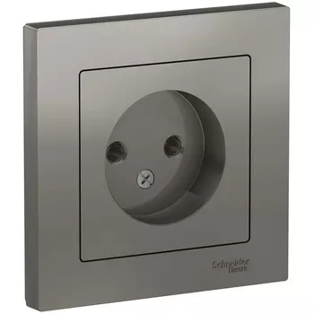 Розетка без заземления (сталь) Systeme Electric AtlasDesign ATN000940