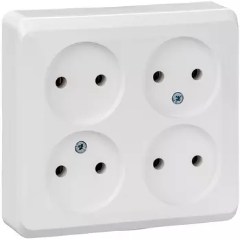 Розетка четверная без заземления (белый) Systeme Electric Etude PA16-205B