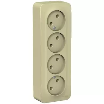 Розетка четверная без заземления (бежевый) Systeme Electric Blanca BLNRA000417