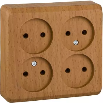 Розетка четверная без заземления (бук) Systeme Electric Etude PA16-205T