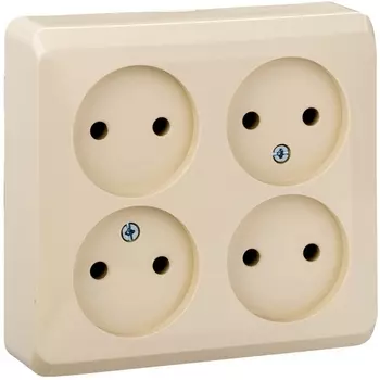 Розетка четверная без заземления (кремовый) Systeme Electric Etude PA16-205K