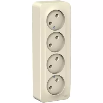 Розетка четверная без заземления (молочный) Systeme Electric Blanca BLNRA000412