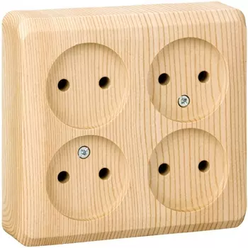 Розетка четверная без заземления (сосна) Systeme Electric Etude PA16-205D