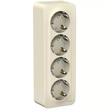 Розетка четверная с заземлением и шторками (молочный) Systeme Electric Blanca BLNRA011412