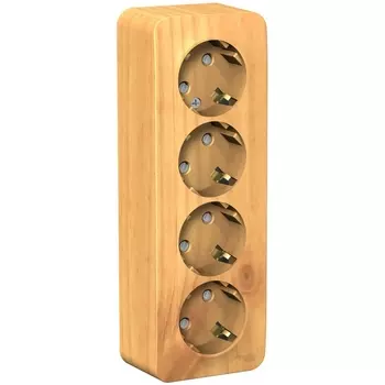 Розетка четверная с заземлением и шторками (ясень) Systeme Electric Blanca BLNRA011415