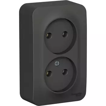 Розетка двойная без заземления (антрацит) Systeme Electric Blanca BLNRA000216