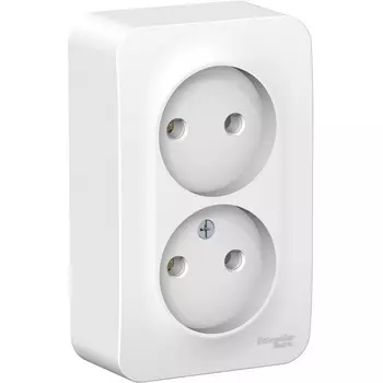 Розетка двойная без заземления (белый) Systeme Electric Blanca BLNRA000221