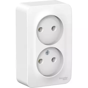 Розетка двойная без заземления (белый) Systeme Electric Blanca BLNRA000201