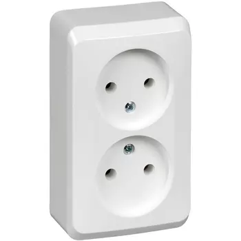 Розетка двойная без заземления (белый) Systeme Electric Этюд PA16-005B