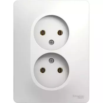 Розетка двойная без заземления (белый) Systeme Electric Glossa GSL000120