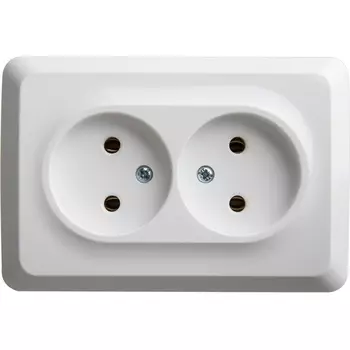 Розетка двойная без заземления (белый) Systeme Electric Etude PA16-105B
