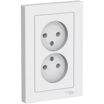 Розетка двойная без заземления (белый) Systeme Electric AtlasDesign ATN000120