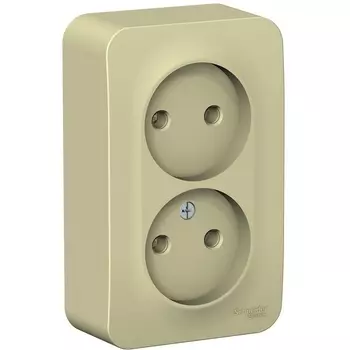 Розетка двойная без заземления (бежевый) Systeme Electric Blanca BLNRA000217