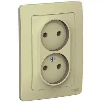 Розетка двойная без заземления (бежевый) Systeme Electric Blanca BLNRS000027