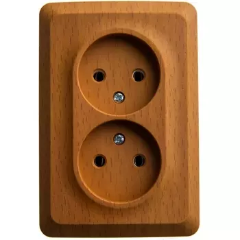 Розетка двойная без заземления (бук) Systeme Electric Etude PA16-105T