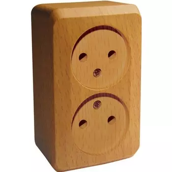 Розетка двойная без заземления (бук) Systeme Electric Этюд PA16-005T