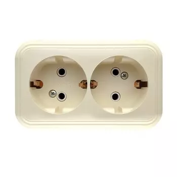 Розетка двойная без заземления Duwi PALAZZO 26410 1