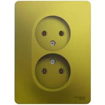 Розетка двойная без заземления (фисташковый) Systeme Electric Glossa GSL001020