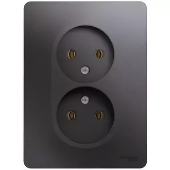 Розетка двойная без заземления (графит) Systeme Electric Glossa GSL001320